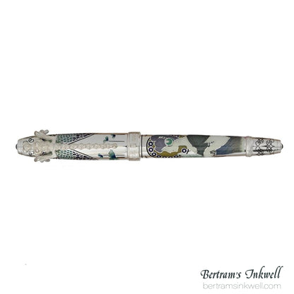 David Oscarson 25th Silver Anniversary Art Nouveau Slate Turqoise Fountain Pen