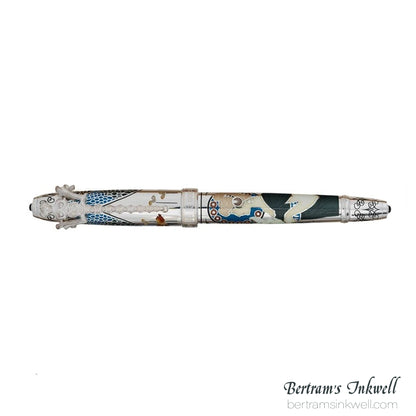 David Oscarson 25th Silver Anniversary Art Nouveau Translucent Onyx Fountain Pen