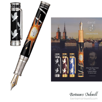 David Oscarson Alfred Bernhard Nobel Black Silver with Black Fountain Pen