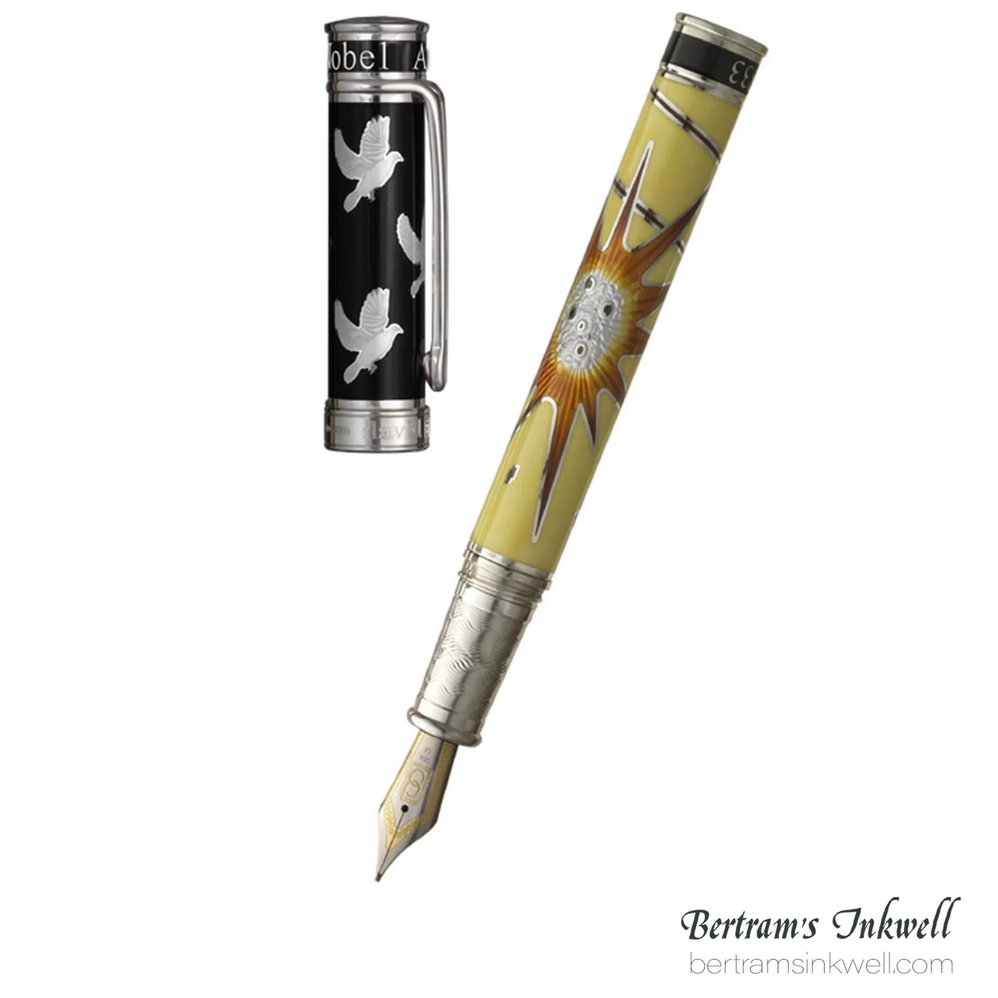David Oscarson Alfred Bernhard Nobel Black with Yellow Fountain Pen