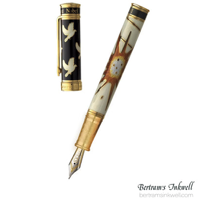 David Oscarson Alfred Bernhard Nobel White Gold with Black Fountain Pen