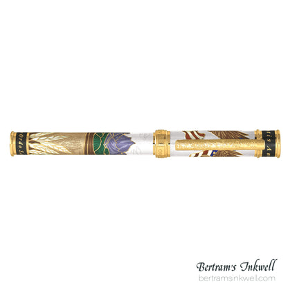 David Oscarson America The Beautiful Alabaster Gold Vermeil Fountain Pen