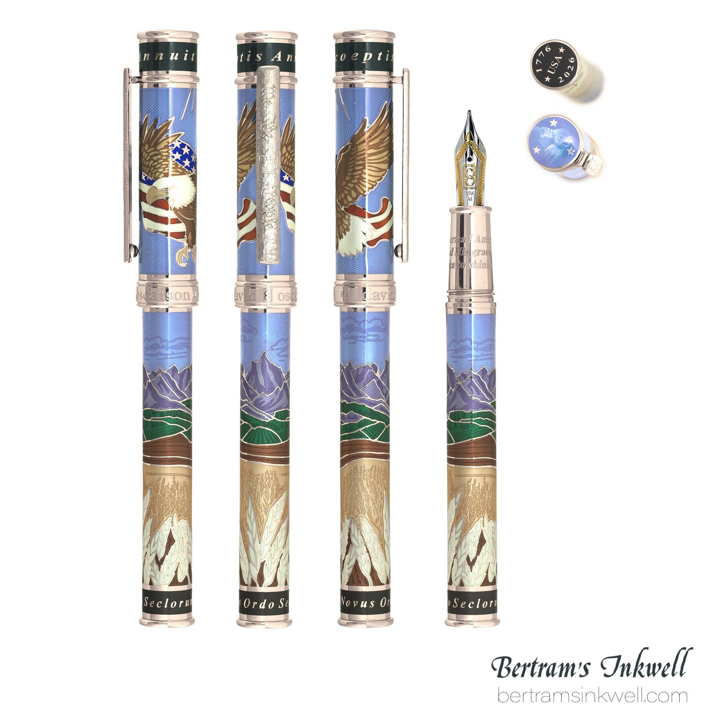 David Oscarson America The Beautiful Light Blue Fountain Pen