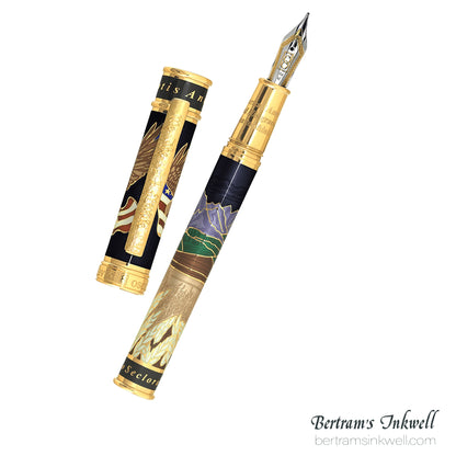 David Oscarson America The Beautiful Onyx Gold Vermeil Fountain Pen