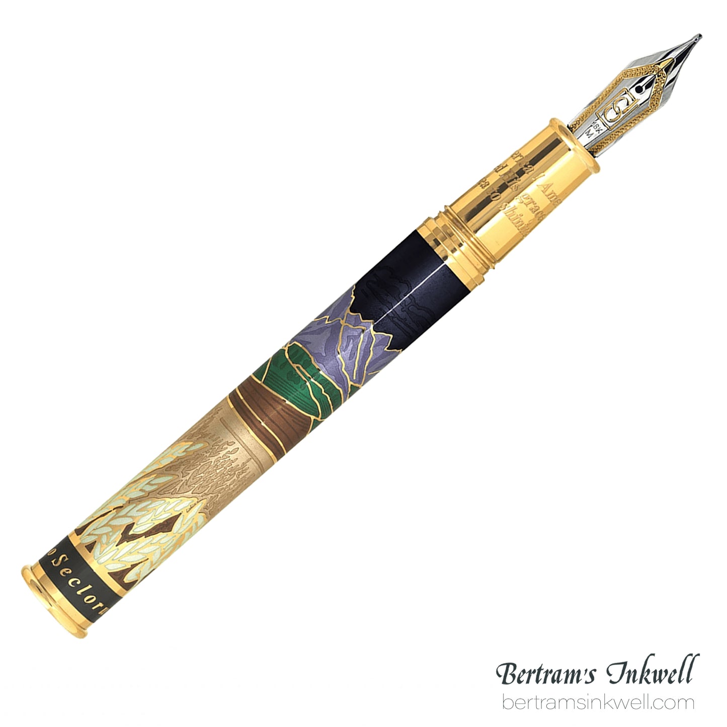 David Oscarson America The Beautiful Onyx Gold Vermeil Fountain Pen