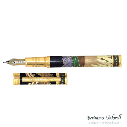 David Oscarson America The Beautiful Onyx Gold Vermeil Fountain Pen