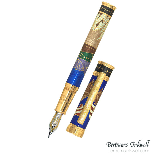David Oscarson America The Beautiful Sapphire Gold Vermeil Fountain Pen
