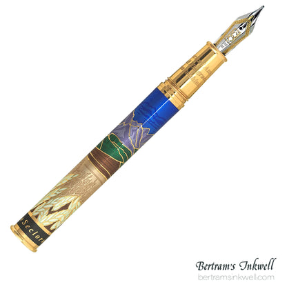 David Oscarson America The Beautiful Sapphire Gold Vermeil Fountain Pen