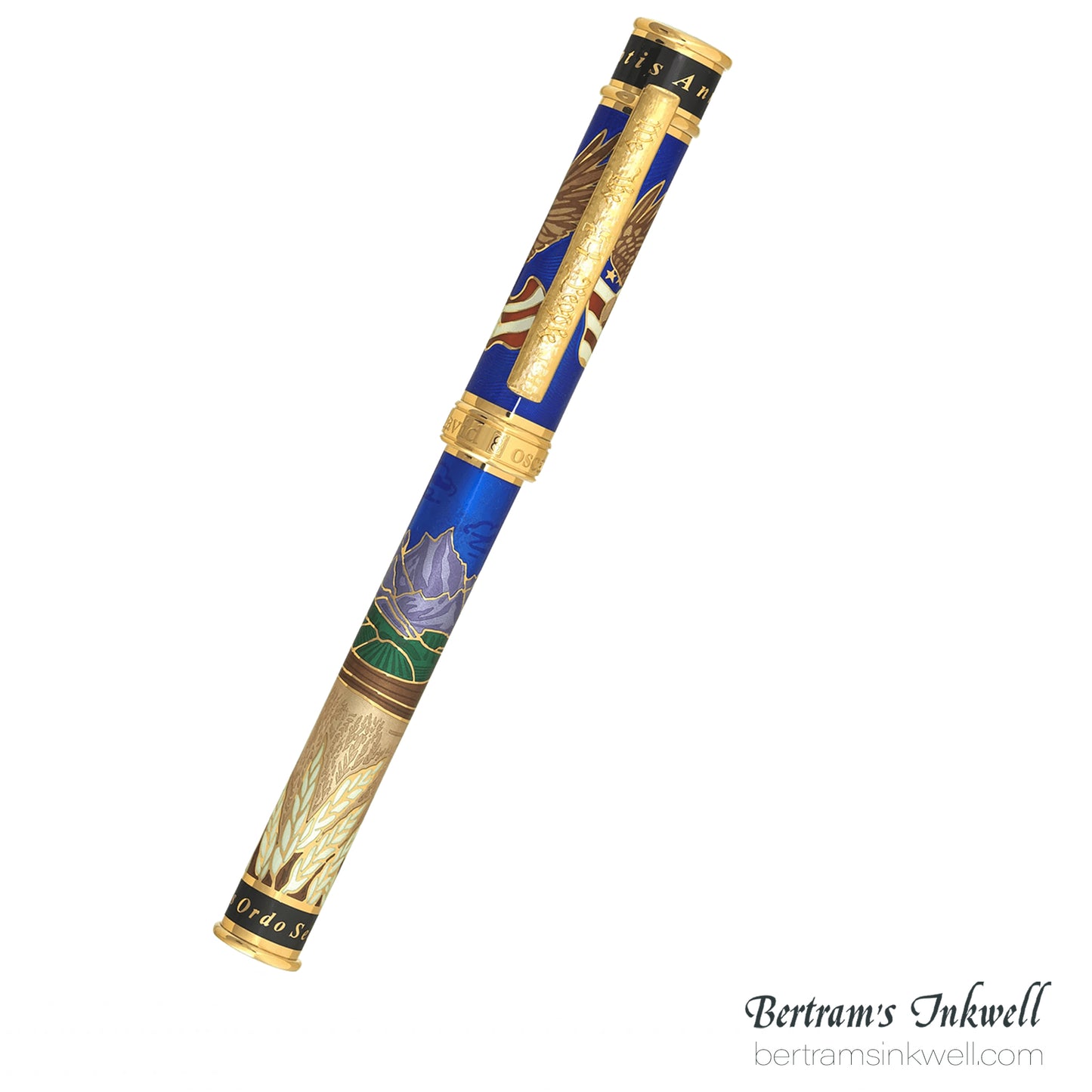 David Oscarson America The Beautiful Sapphire Gold Vermeil Fountain Pen