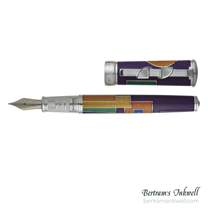 David Oscarson 15th Anniversary American Art Deco Purple Fountain Pen