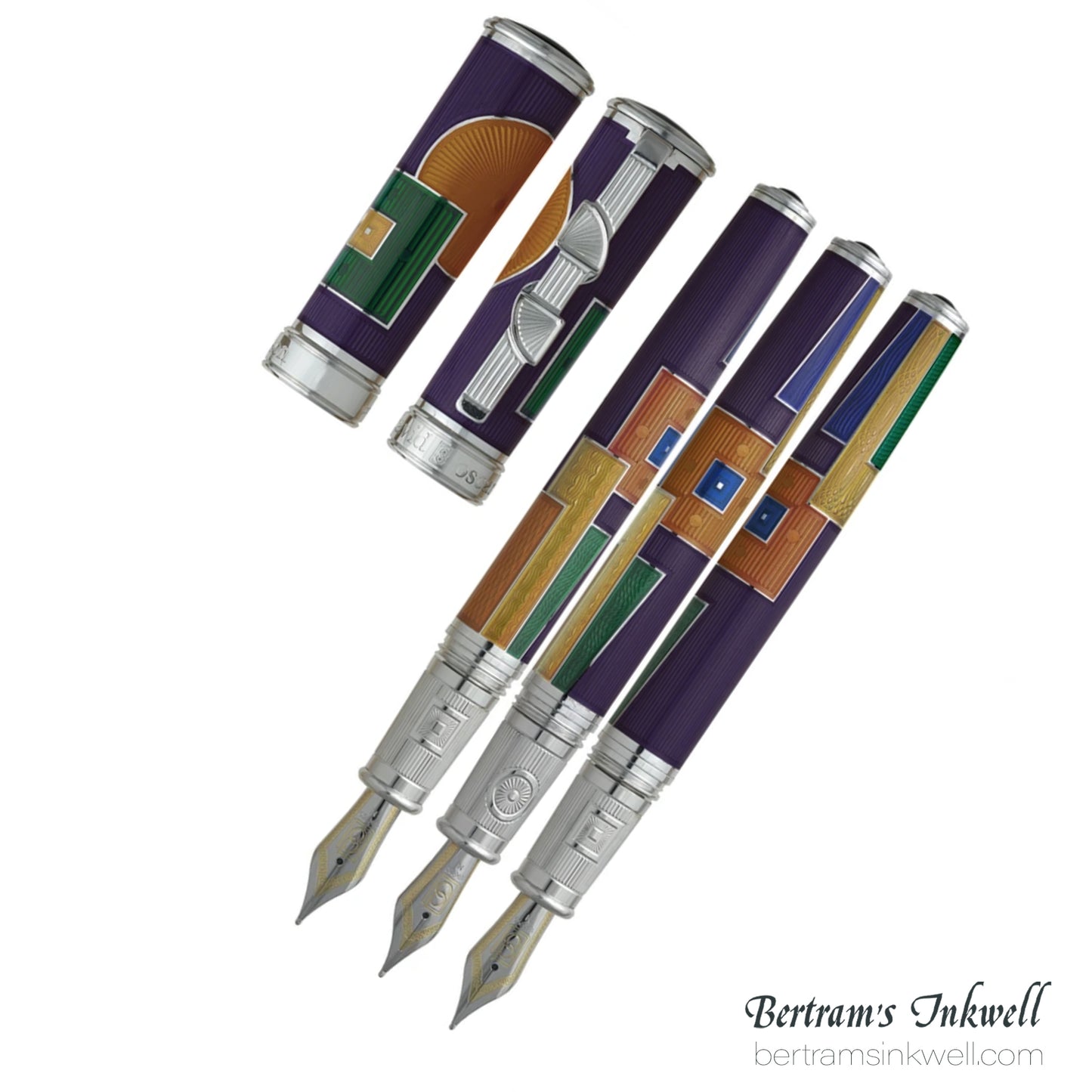 David Oscarson 15th Anniversary American Art Deco Purple Fountain Pen