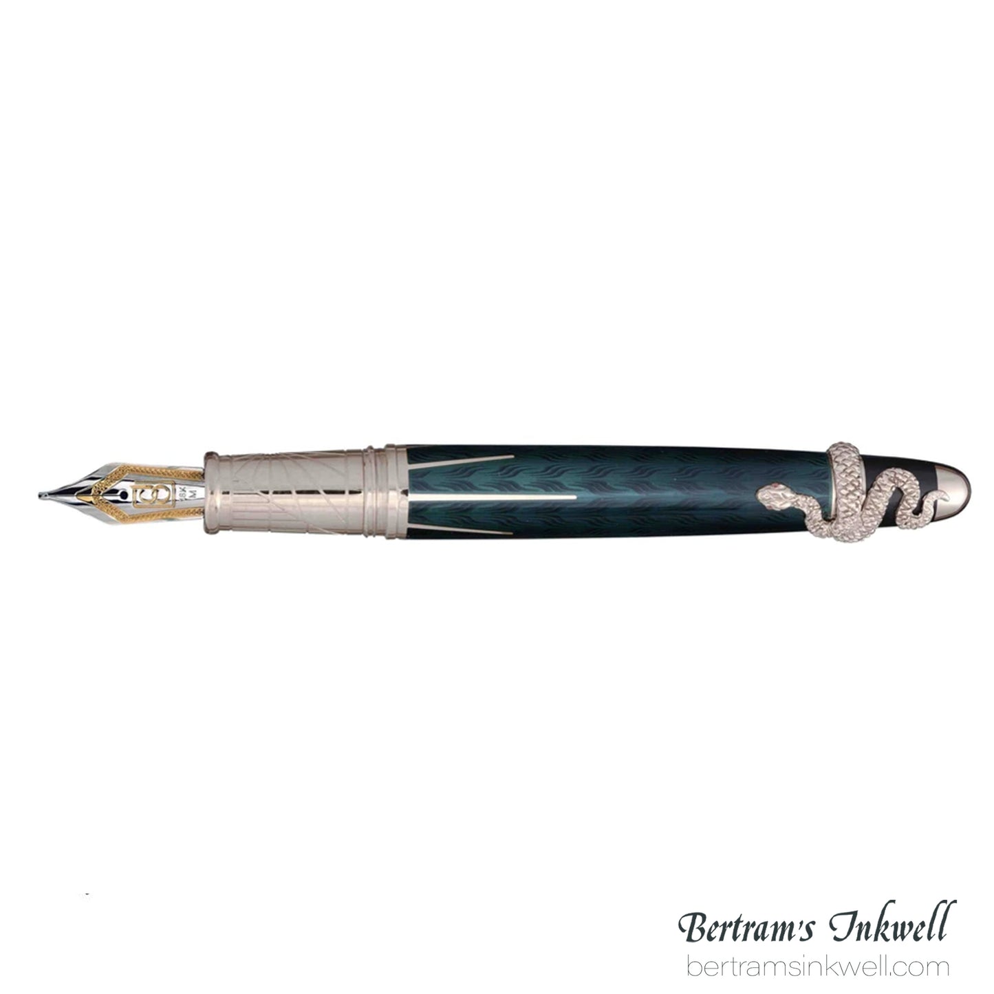 David Oscarson Deus Regit Azure Blue Silver Fountain Pen