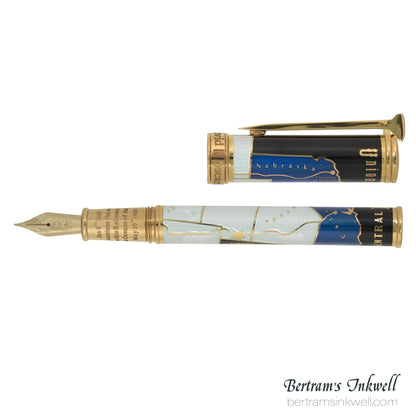 David Oscarson Golden Spike Sapphire Blue Fountain Pen