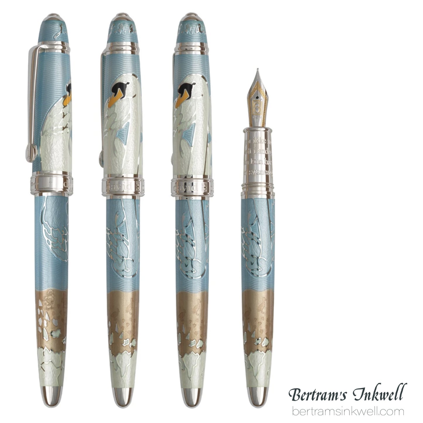 David Oscarson Hans Christian Andersen Azure Copper White Fountain Pen