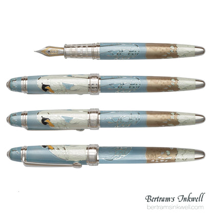 David Oscarson Hans Christian Andersen Azure Copper White Fountain Pen