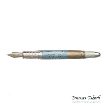 David Oscarson Hans Christian Andersen Azure Copper White Fountain Pen