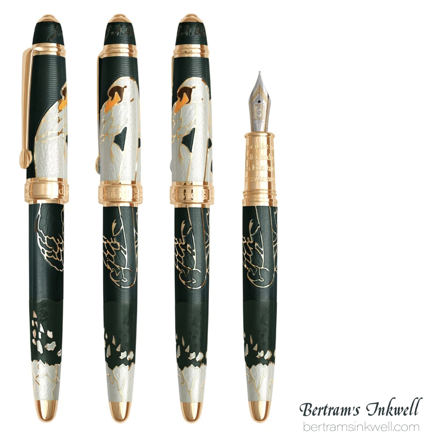 David Oscarson Hans Christian Andersen Black White Gold Fountain Pen