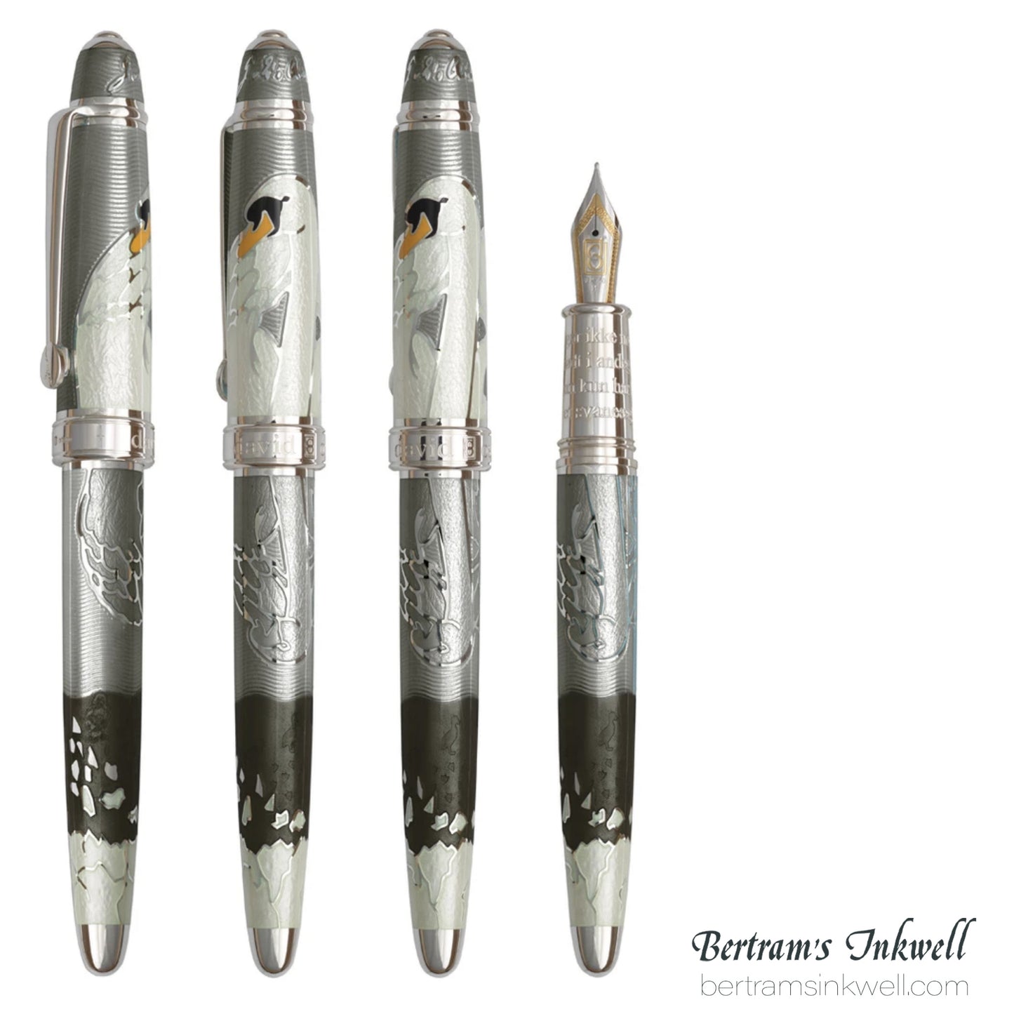 David Oscarson Hans Christian Andersen Grey Black White Fountain Pen