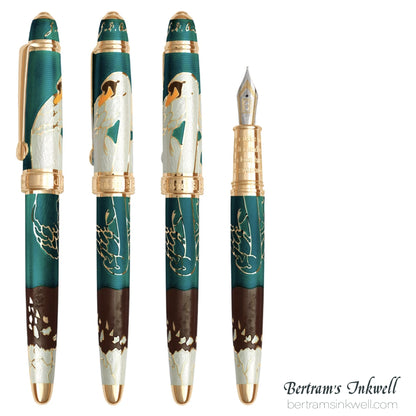 David Oscarson Hans Christian Andersen Teal Coffee White Gold Fountain Pen