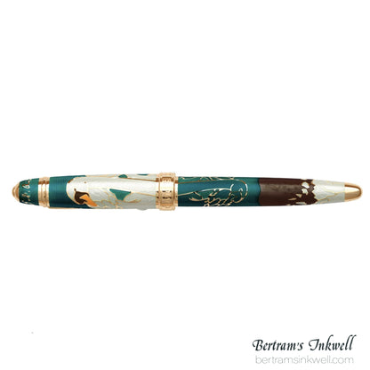 David Oscarson Hans Christian Andersen Teal Coffee White Gold Fountain Pen