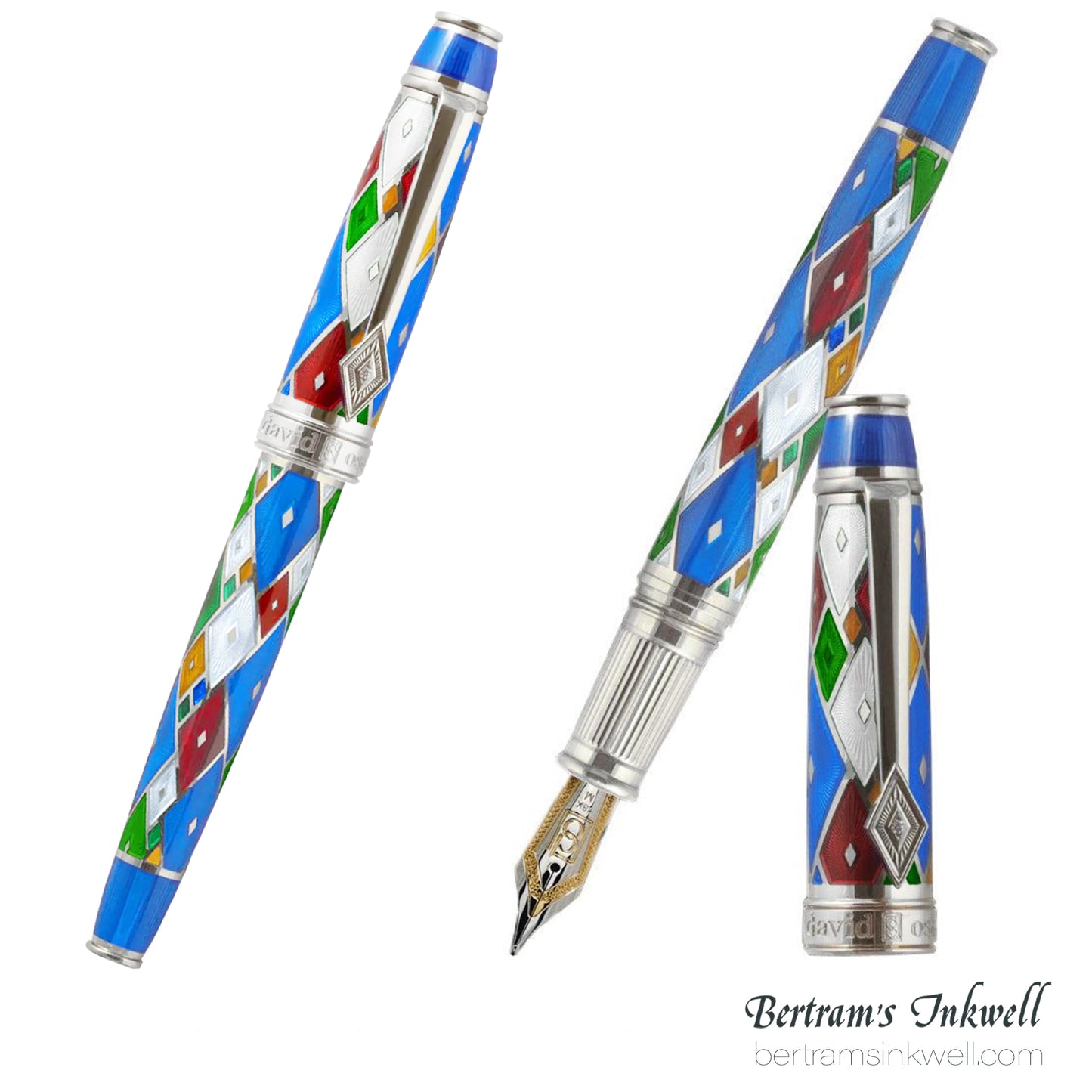 David Oscarson Harlequin Sapphire Blue Fountain Pen