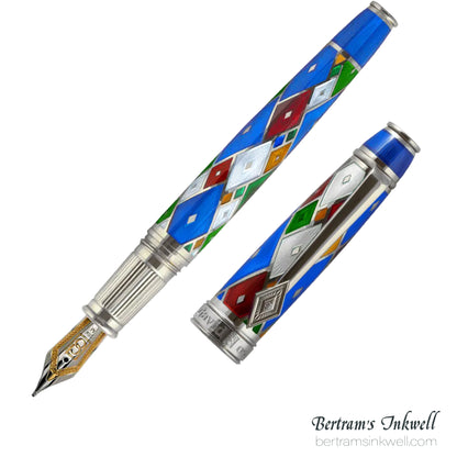 David Oscarson Harlequin Sapphire Blue Fountain Pen