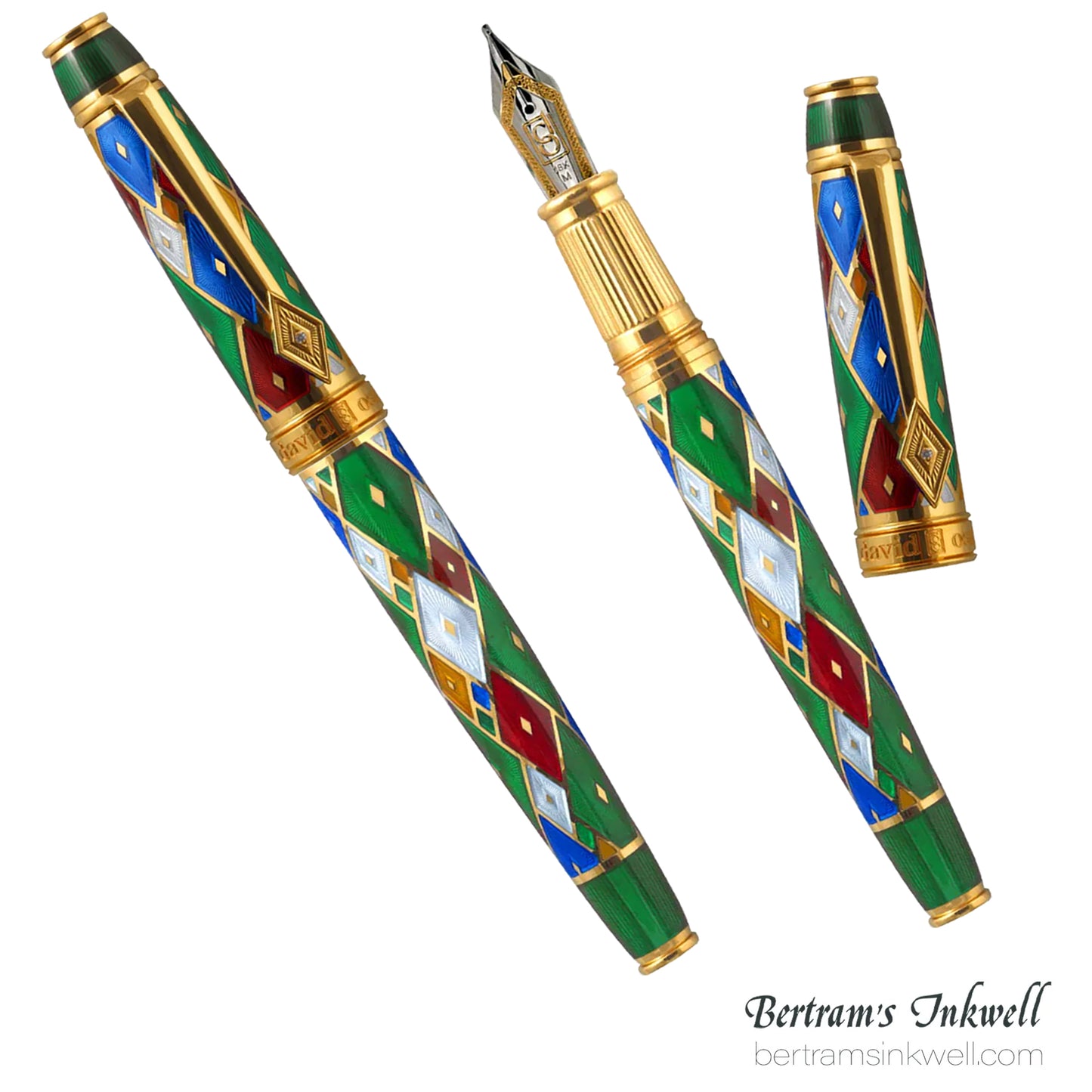 David Oscarson Harlequin Emerald Green Fountain Pen