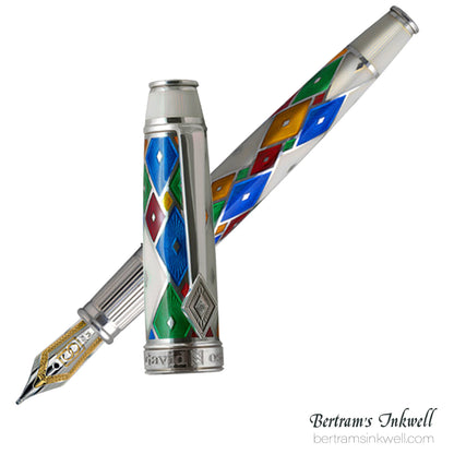 David Oscarson Harlequin Opalescent White/Pearl Fountain Pen