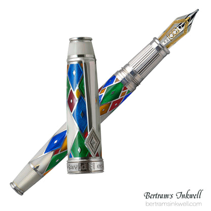 David Oscarson Harlequin Opalescent White/Pearl Fountain Pen