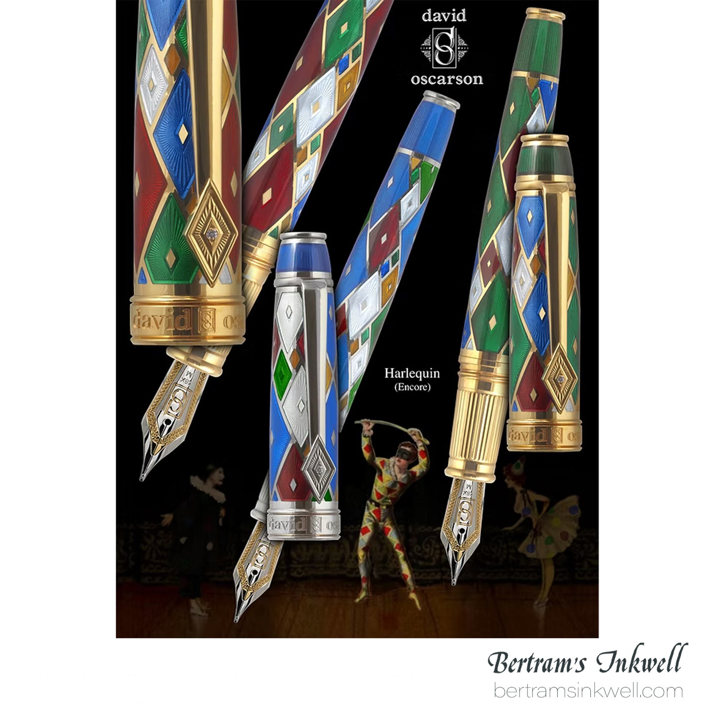 David Oscarson Harlequin Black/Onyx Fountain Pen