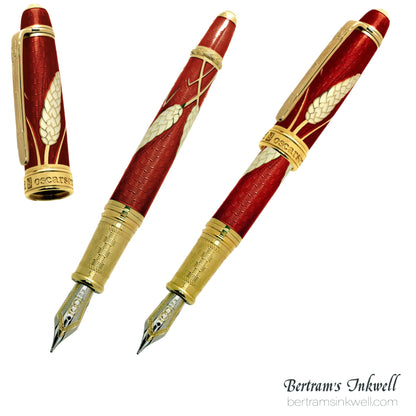 David Oscarson Harvest Maple Red Fountain Pen