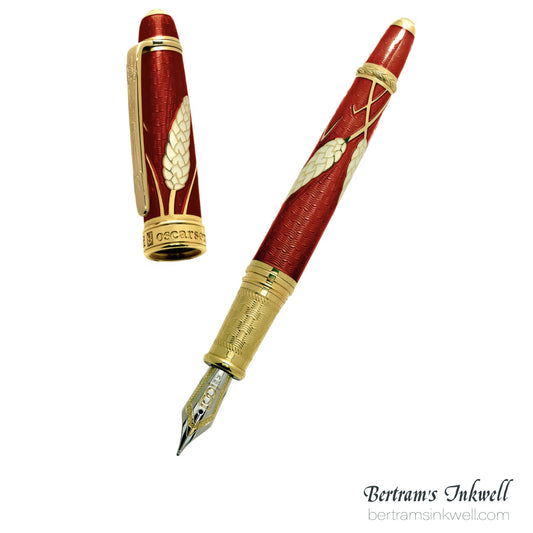 David Oscarson Harvest Maple Red Fountain Pen