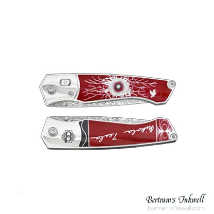 David Oscarson Nikola Tesla Translucent Red Folding Knife