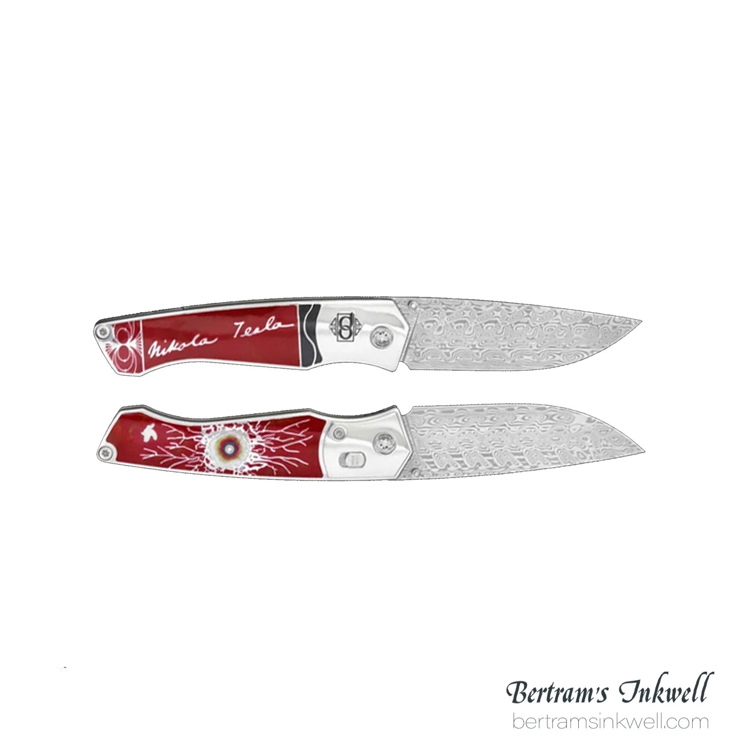 David Oscarson Nikola Tesla Translucent Red Folding Knife