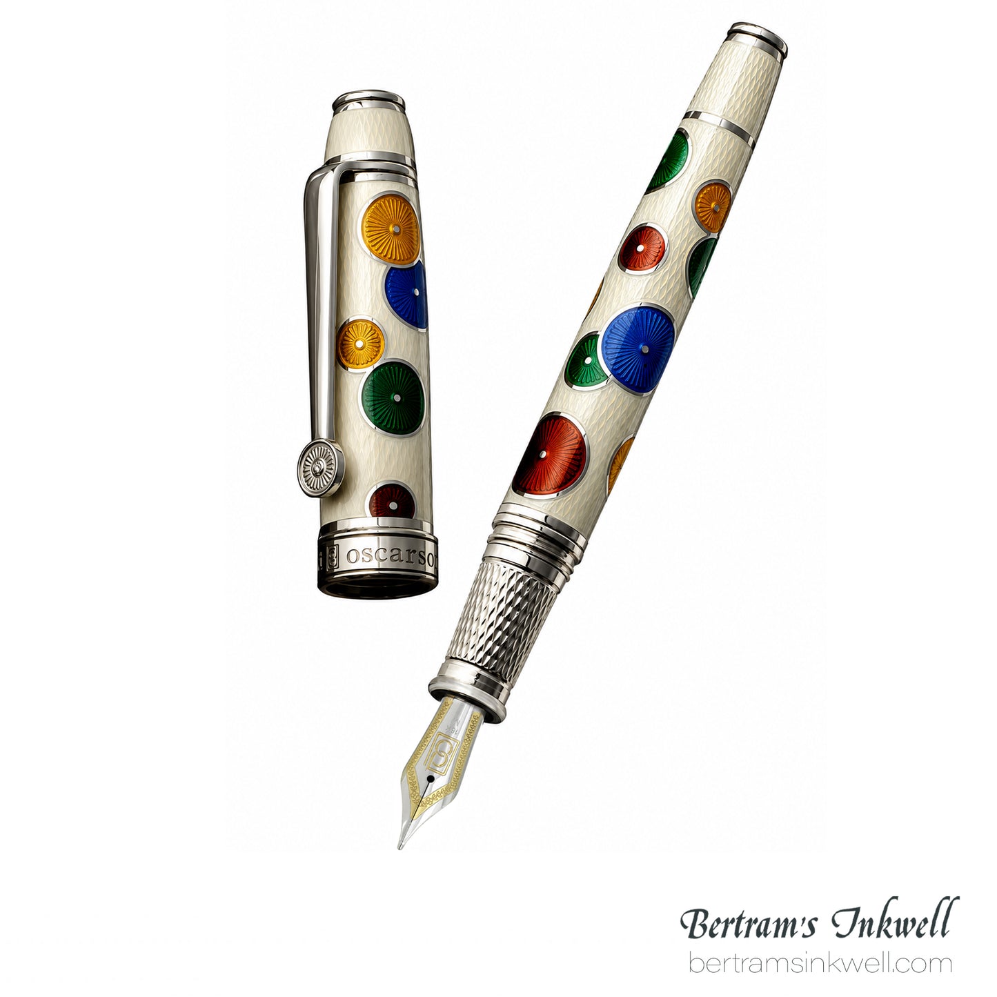 David Oscarson Pierrot and Pierrette White Fountain Pen