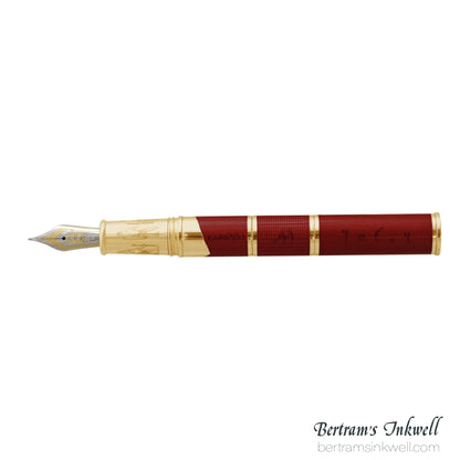 David Oscarson The Rosetta Stone Translucent Ruby Red Fountain Pen