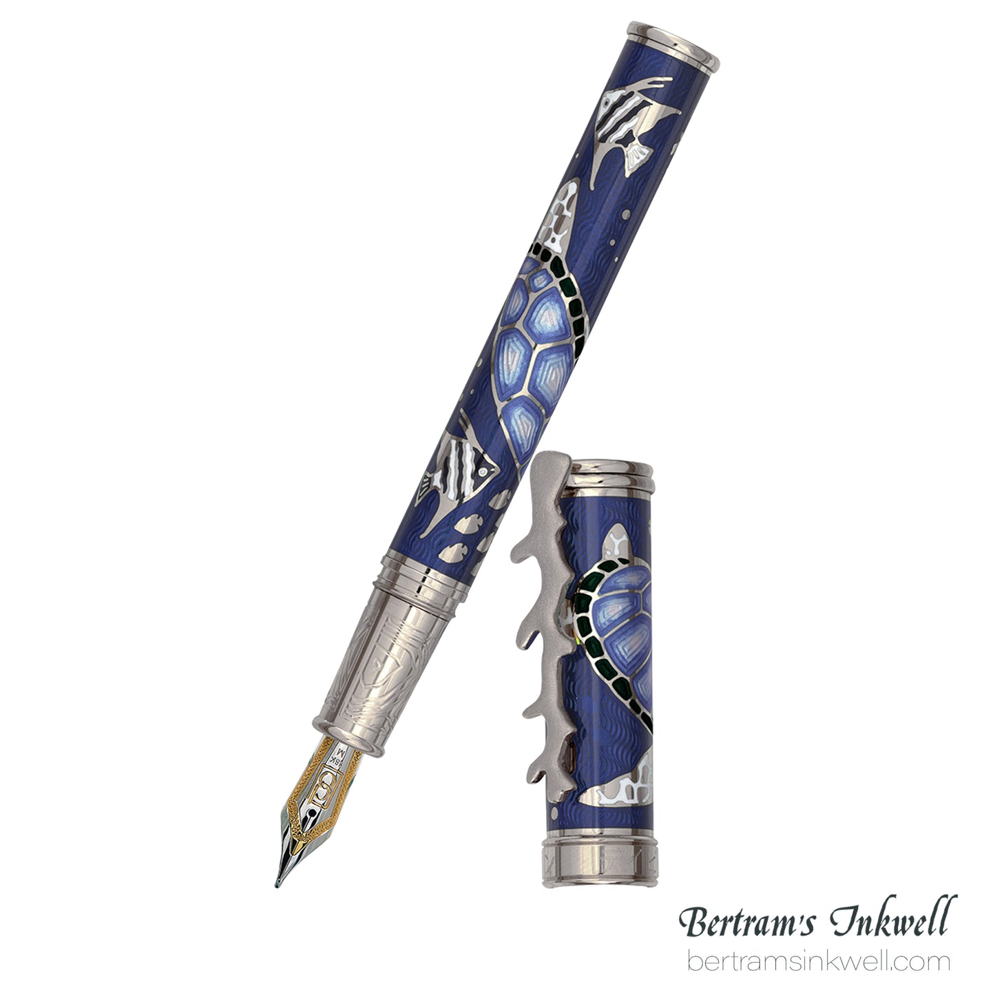 David Oscarson Sea Turtles Limited Edition Sapphire Blue Fountain Pen