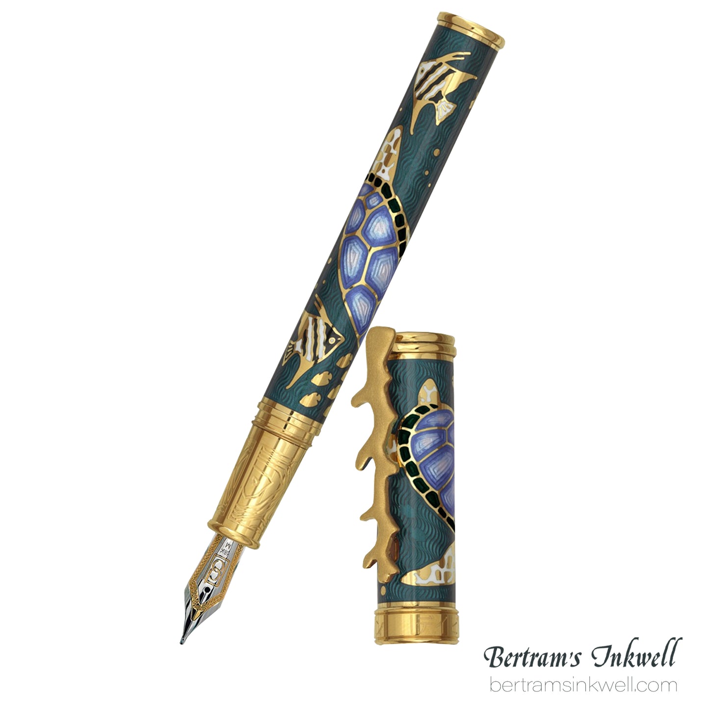 David Oscarson Sea Turtles Limited Edition Translucent Teal Fountain Pen