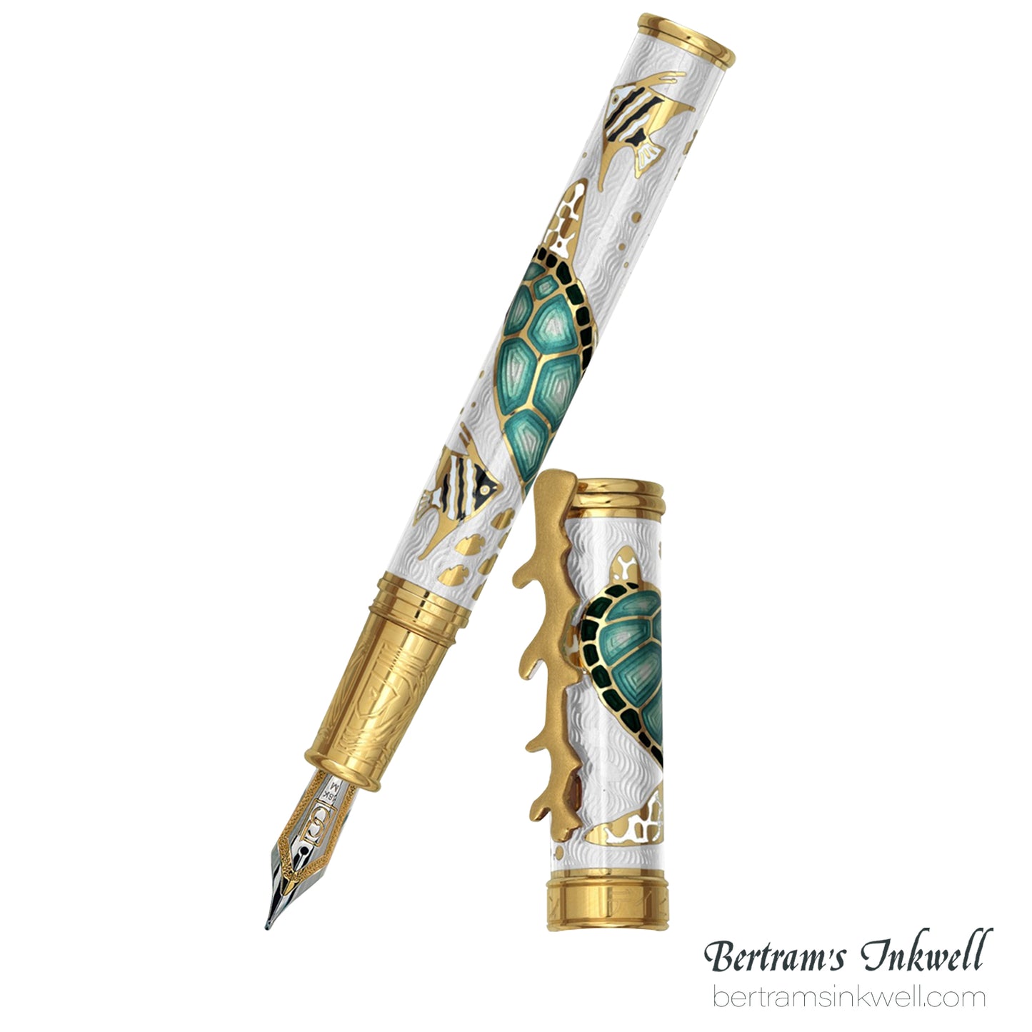 David Oscarson Sea Turtles Limited Edition White Fountain Pen