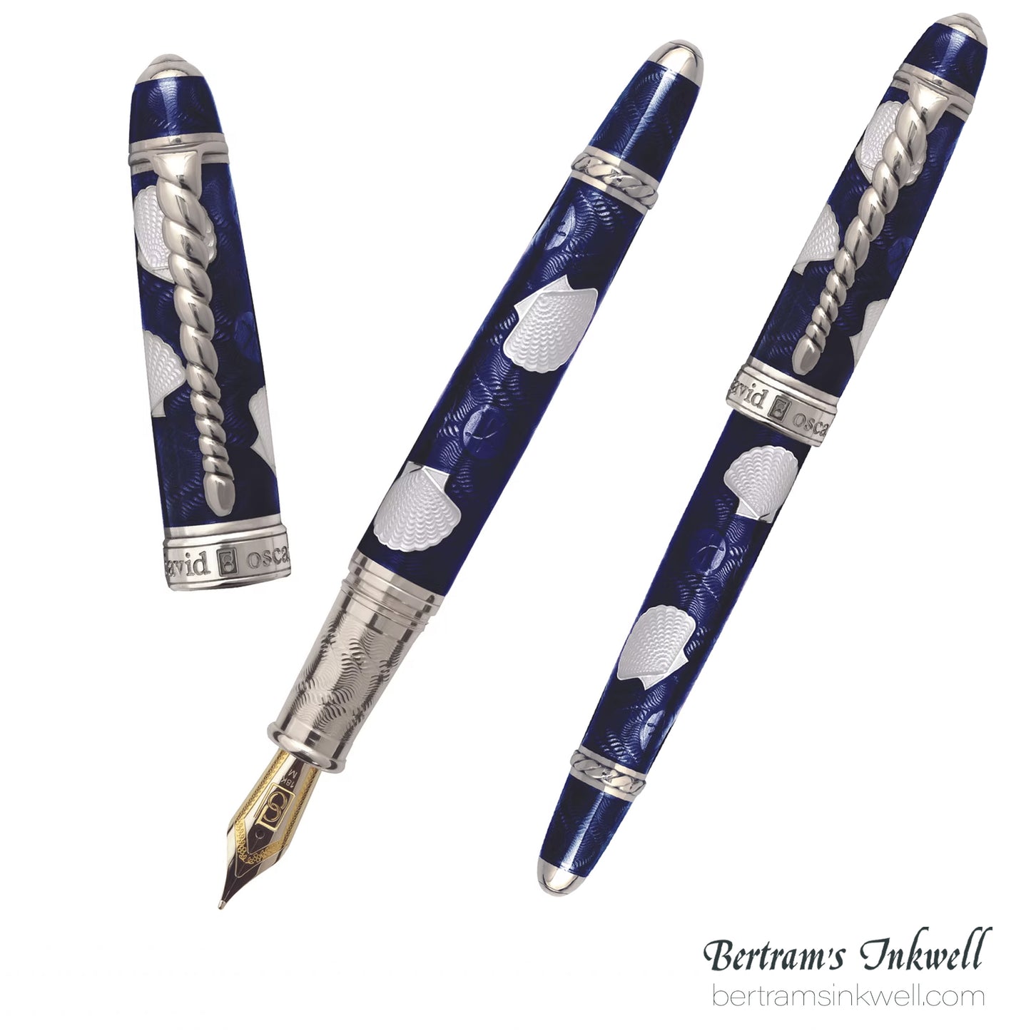 David Oscarson Seaside Ocean Blue/White Fountain Pen