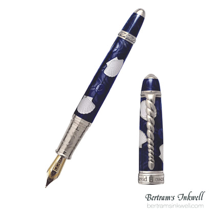 David Oscarson Seaside Ocean Blue/White Fountain Pen