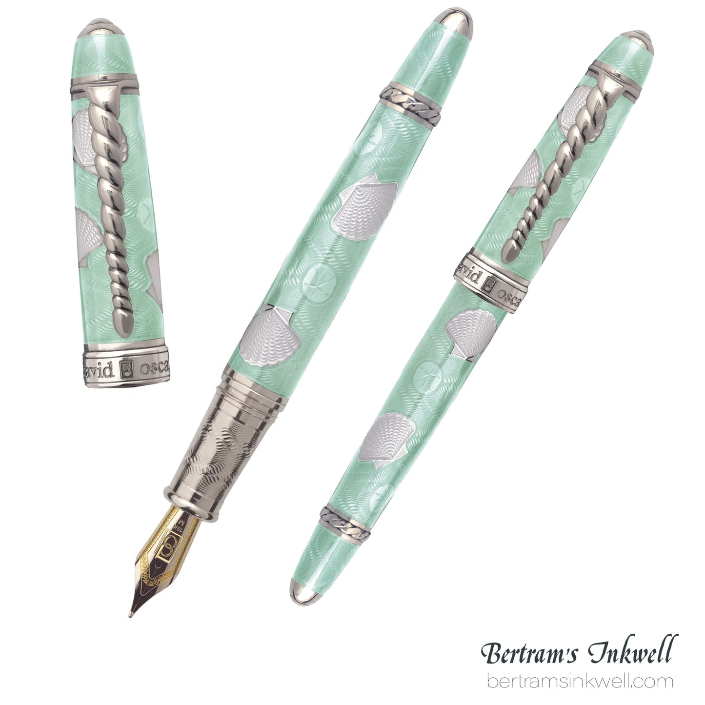 David Oscarson Seaside Ocean Seafoam Green/White Fountain Pen