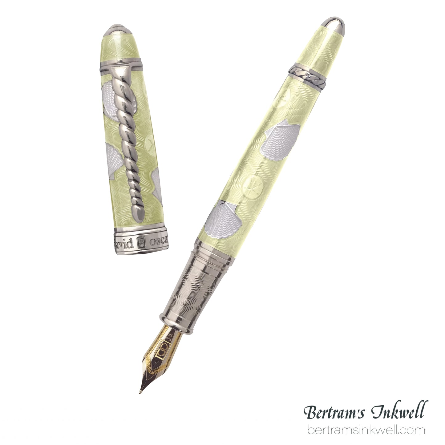 David Oscarson Seaside Ocean Sunshine Yellow/White Fountain Pen