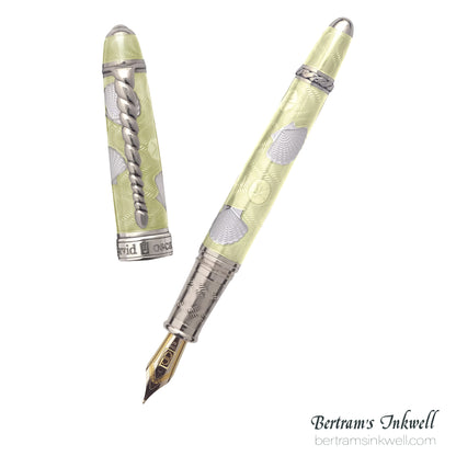 David Oscarson Seaside Ocean Sunshine Yellow/White Fountain Pen
