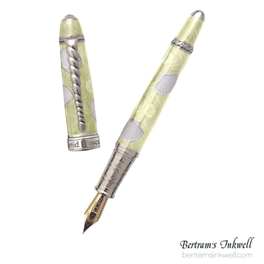 David Oscarson Seaside Ocean Sunshine Yellow/White Fountain Pen