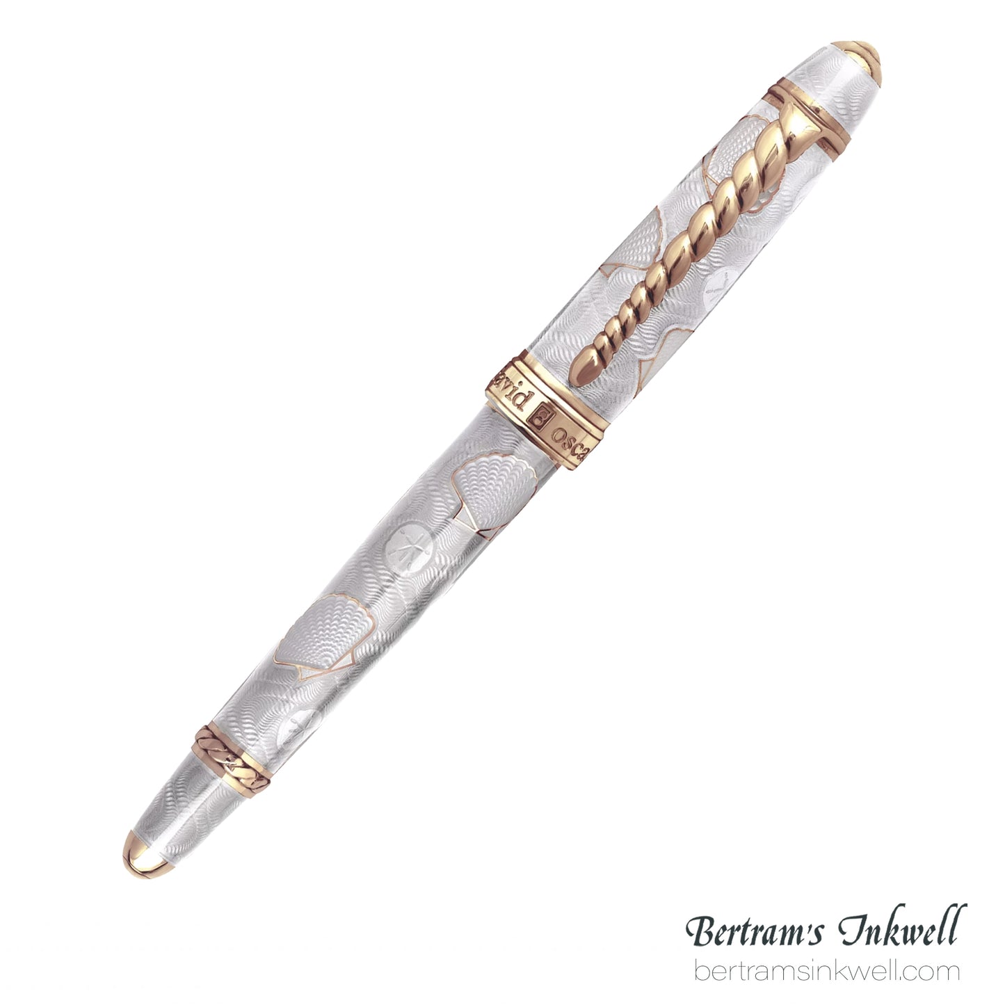 David Oscarson Seaside Ocean White Sand/Rose Gold Vermeil Fountain Pen
