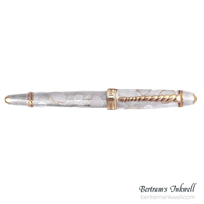 David Oscarson Seaside Ocean White Sand/Rose Gold Vermeil Fountain Pen