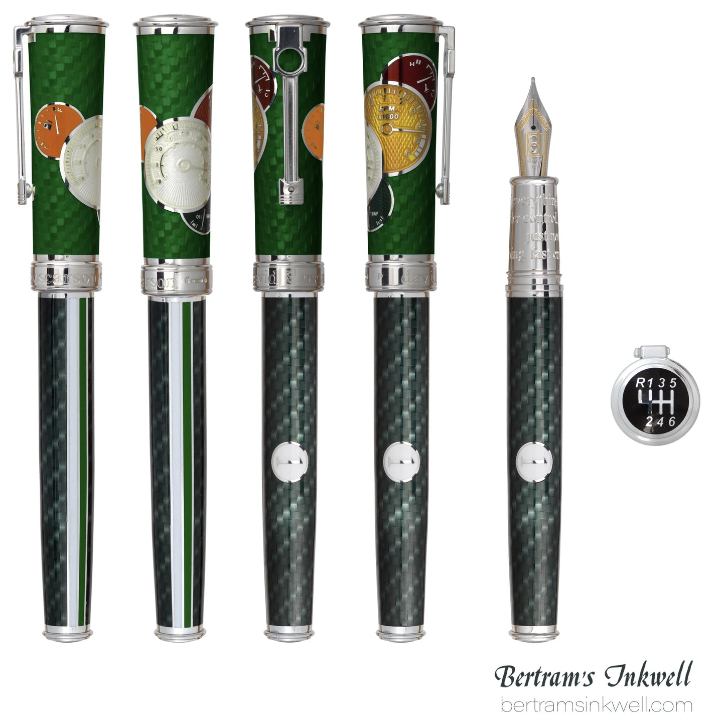 David Oscarson Take It To The Limit Black British Racing Green Carbon Black Fountain Pen