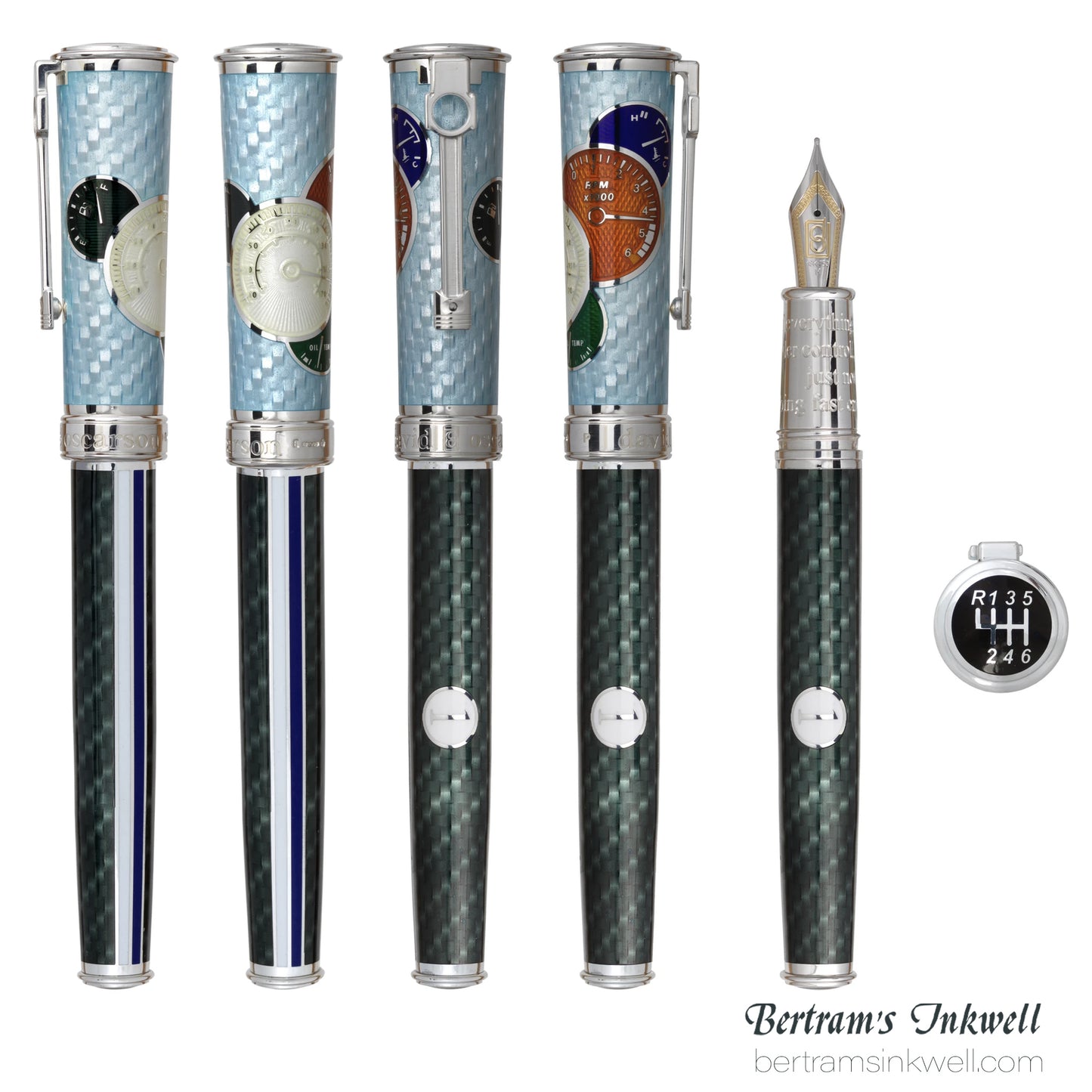 David Oscarson Take It To The Limit Sky Blue Carbon Black Fountain Pen