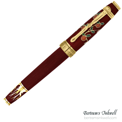 David Oscarson Tree of Life Red with Orange and Green Fountain Pen